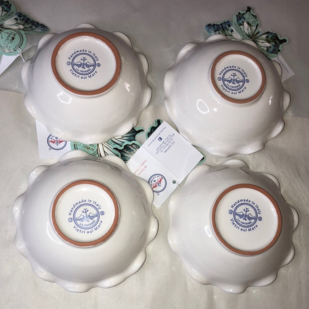 LA VIETRESE, WORLD TRAVELER COLLECTION, 4 Bowls, Blue Floral Set - Picture 7 of 9